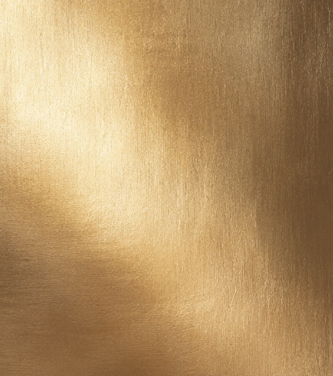 Brushed gold, soft directional sheen.